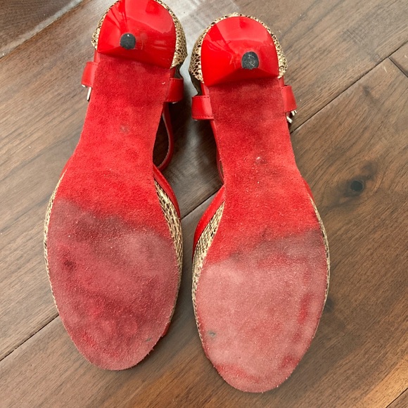 Argentine Tango Darcos Red and Tan Women's Heels 39 - Picture 5 of 10